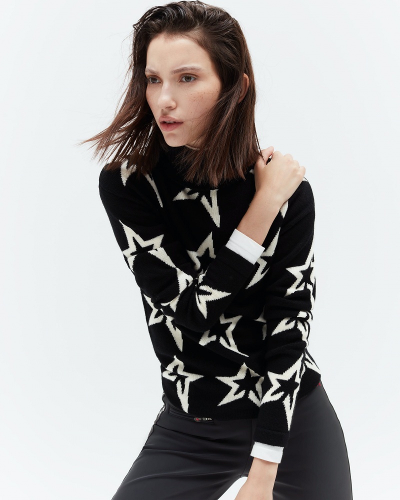 Perfect Moment Star Dust Merino Laine Pull Noir | 038569BWF