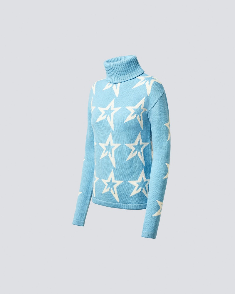 Perfect Moment Star Dust Merino Laine Pull Bleu | 963208VKH