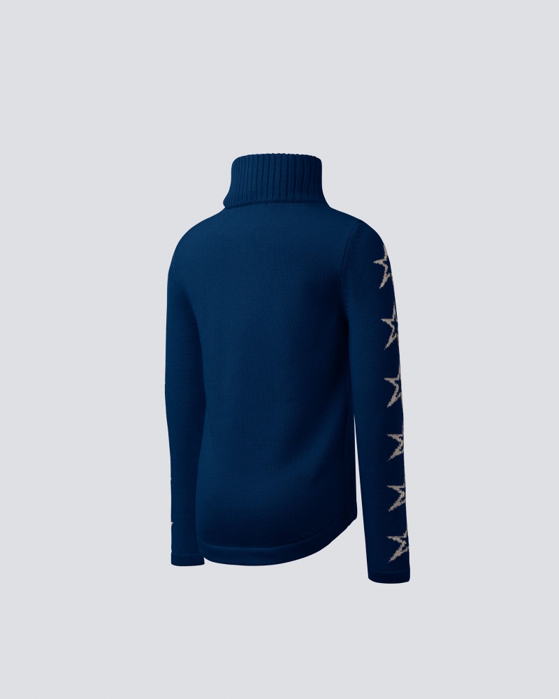 Perfect Moment Star Merino Laine Half Zip Pull Bleu Marine | 504139GVA