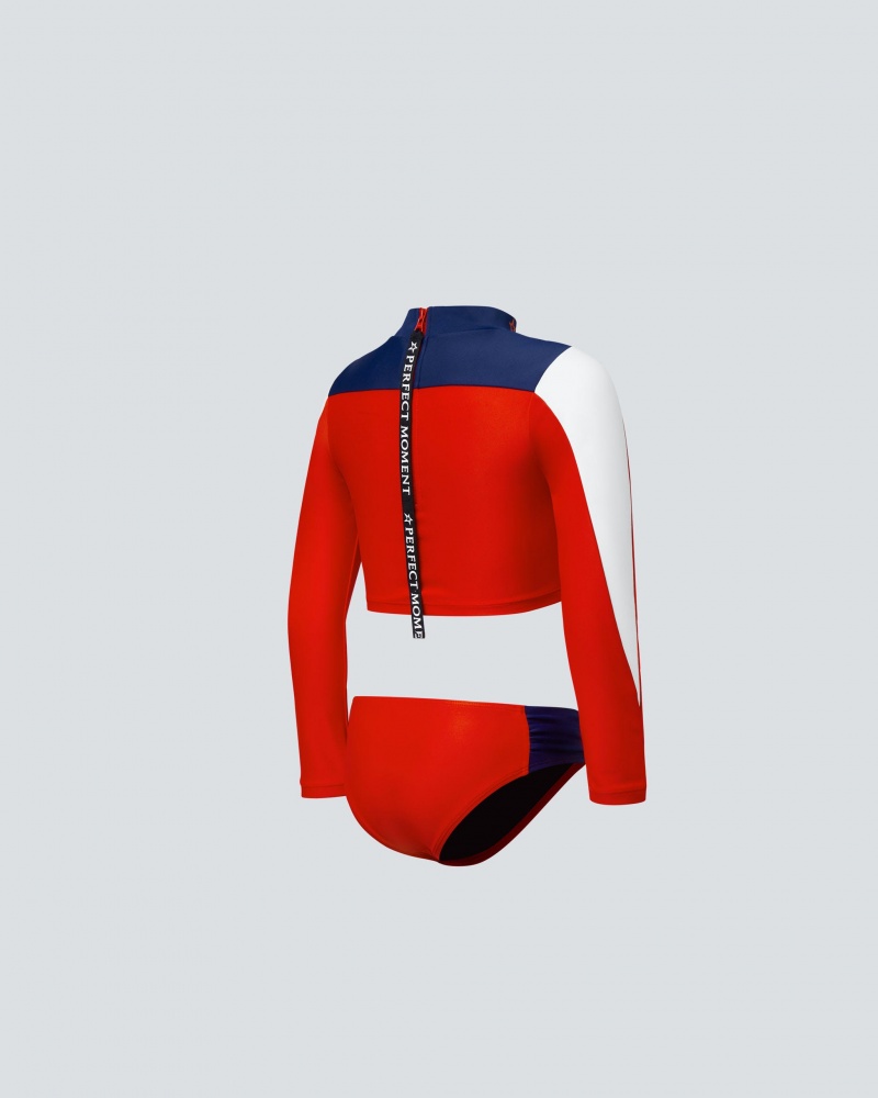 Perfect Moment Star Rash Guard Bikini Rouge | 610975BGY
