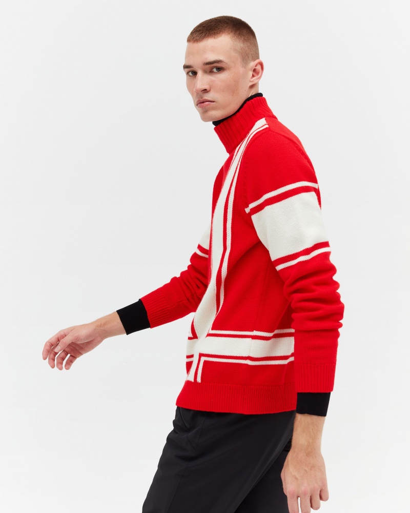 Perfect Moment Suisse Merino Laine Pull Rouge | 810567EDQ