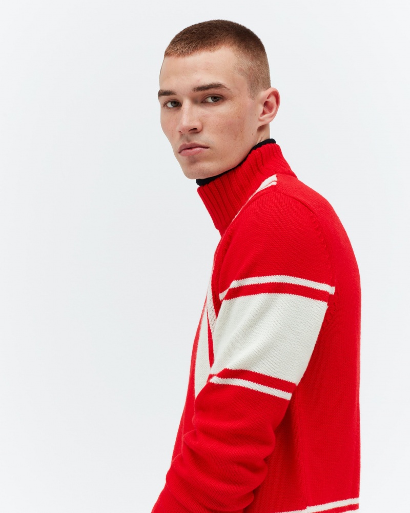 Perfect Moment Suisse Merino Laine Pull Rouge | 810567EDQ