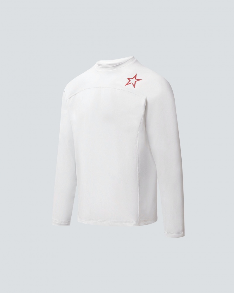 Perfect Moment Super Stripe Long Sleeve Fitness Tee Blanche | 509741EIV
