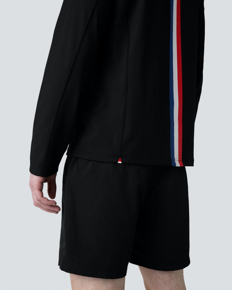 Perfect Moment Super Stripe Long Sleeve Fitness Tee Noir | 071543YHZ