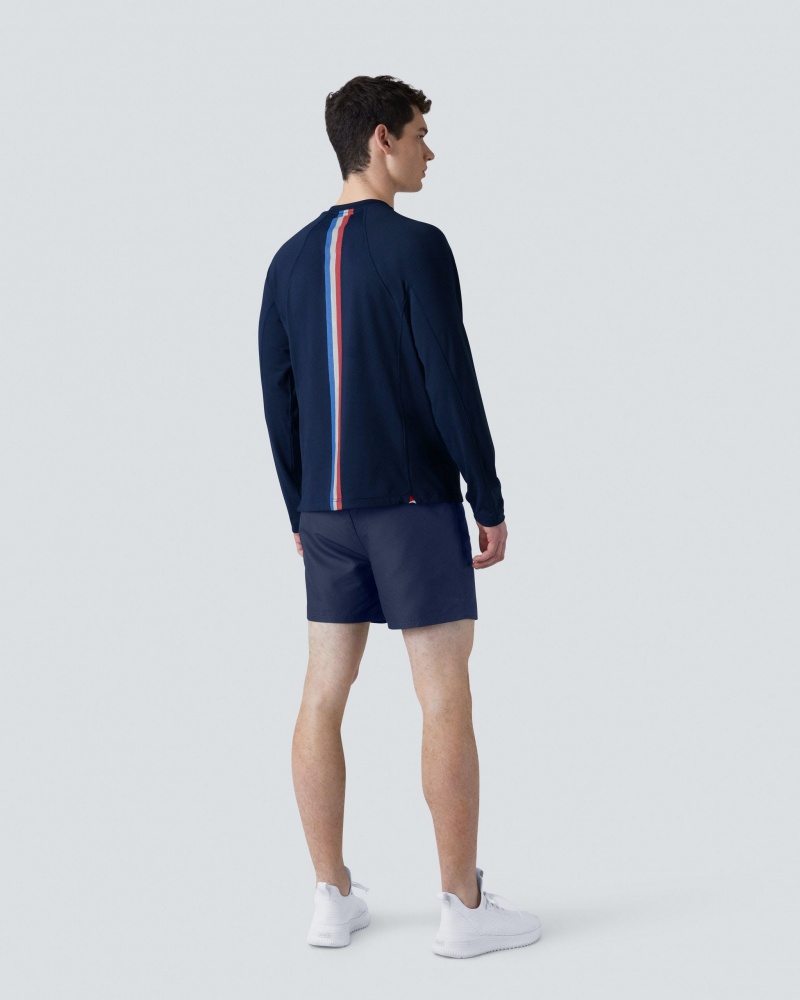 Perfect Moment Super Stripe Long Sleeve Fitness Tee Bleu Marine | 807369XQP