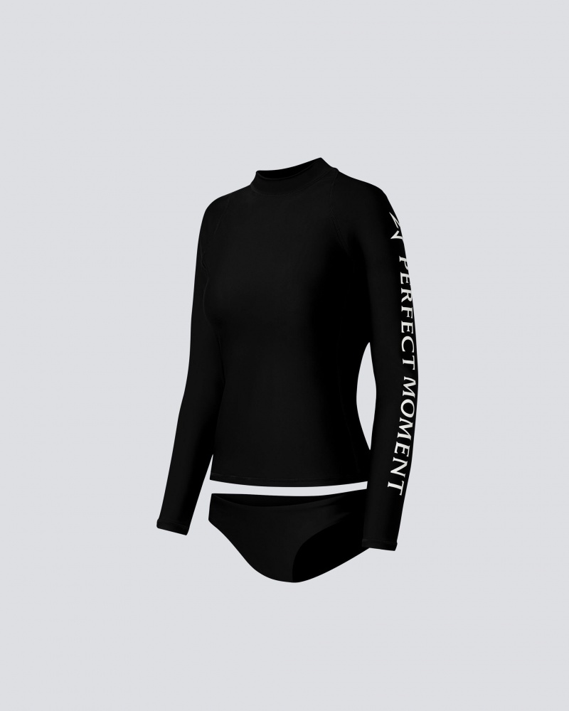 Perfect Moment Tempest Rash Guard Bikini Noir | 980761HEV