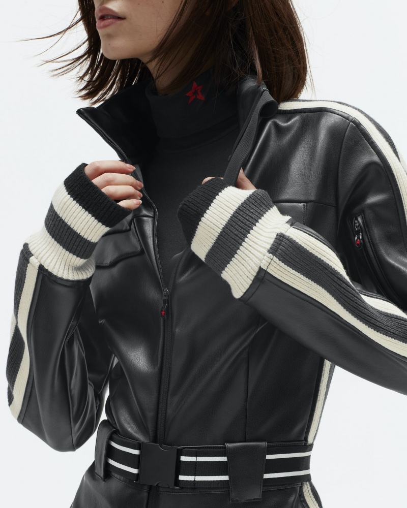 Perfect Moment Vegan Cuir Crystal Ski Suit Noir | 706519HRE