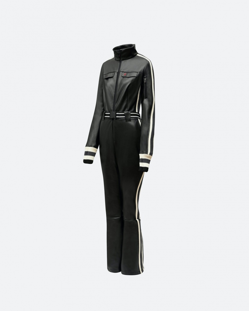 Perfect Moment Vegan Cuir Crystal Ski Suit Noir | 706519HRE